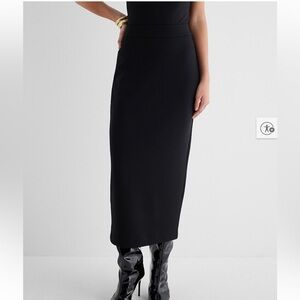 Super High Waisted Luxe Lounge Back Slit Maxi Skirt